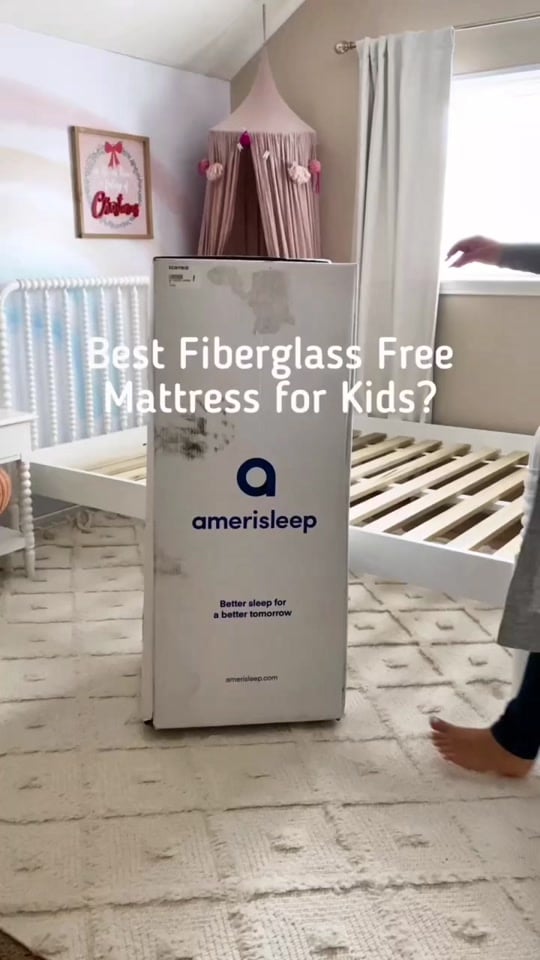 Choosing a mattress that is nontoxic and fiberglass free is the most important factor for me as a mom! That's why we upgraded Bristol's mattress to an @Amerisleep AS3 which is both nontoxic and fiberglass free!